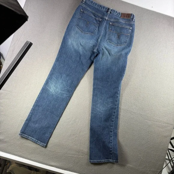 Lauren Ralph Lauren Jeans Women 8 Blue Wash Denim‎ Straight Leg Y2K Fade - Picture 9 of 13